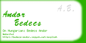 andor bedecs business card